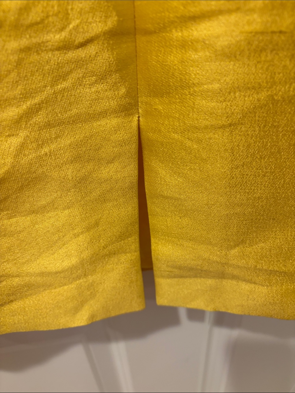 cocktail dress Barneys NewYork Italy yellow silk cotton size 40 8 sheath lined - Picture 6 of 7